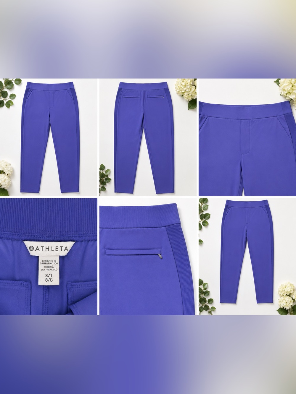 Athleta Brooklyn Pant Royal Blue Size 8 Lightweight Travel pant